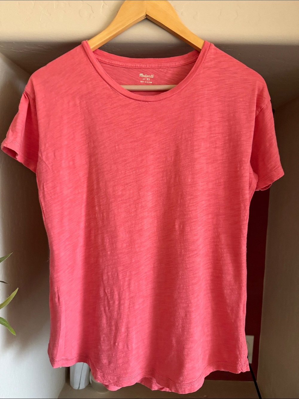 Madewell Coral-Pink Crewneck Short Sleeve Tee